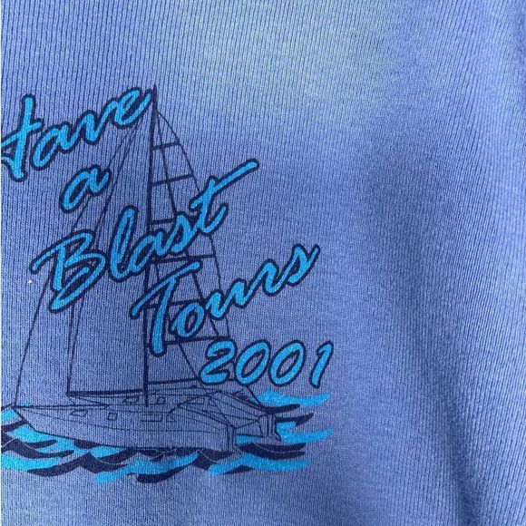 Vintage Gitano Have a Blast Tours 2001 Blue XL top Y2K - Picture 2 of 6